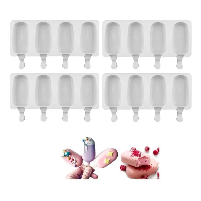 Pack X4 Moldes De Helado Molde Para Helado Molde Helados 417 Blanco