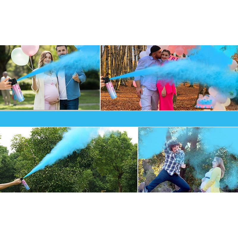 Pack X2 Extintor Humo Revelacion De Genero Cañon Spray Humo