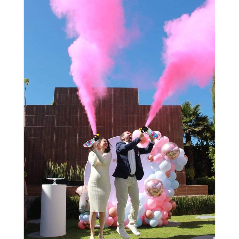 Packx2 Extintor Humo Revelacion De Genero Cañon Spray Color  Ros-151041