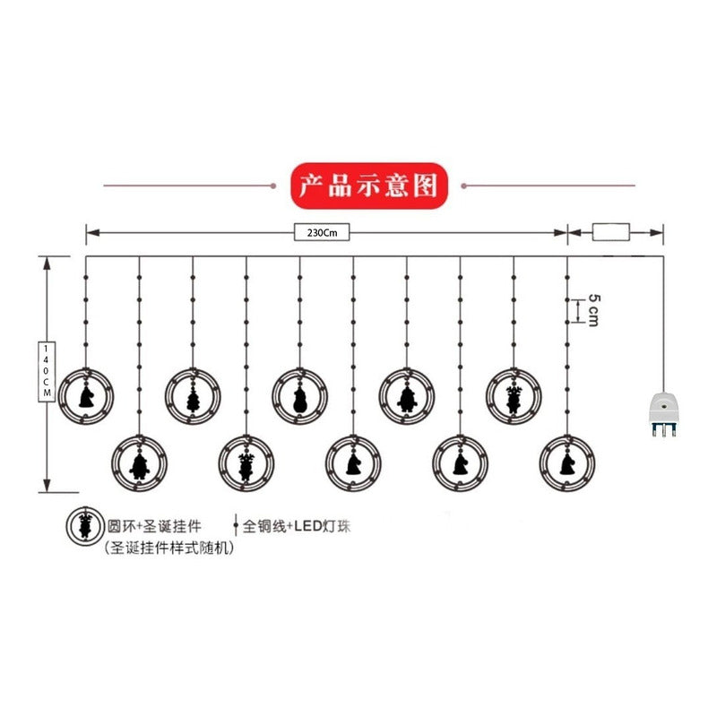 Cascada Guirnaldas Navidad Luces Guirnalda Luces Navideñas