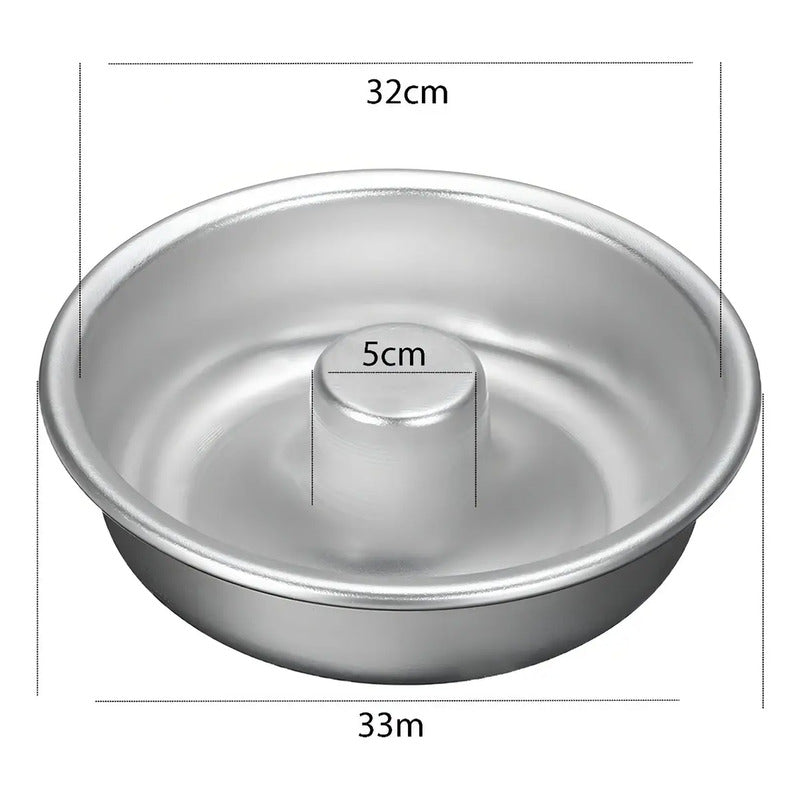 Molde Torta Molde Queque Redondo Molde Aluminio Flanera 32cm Moldes Fijo Aluminio Flanera Moldes Para Tortas Utensilios... Plateado