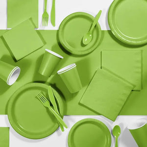 Set Cumpleaños Vaso Servilleta Plato Desechable 20 P/p Verde Verde