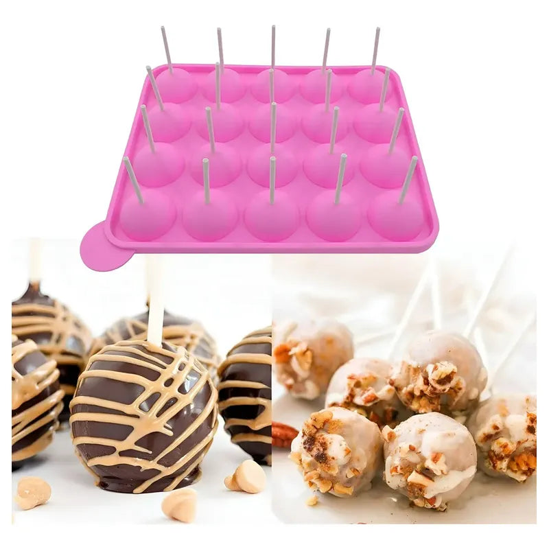 Moldes Silicona Queque Moldes Reposteria Cake Pops 20cav Molde De Silicona Esfera Moldes De Silicona Reposteria Moldes... Rosa / Molde Cake Pop 20 Cav