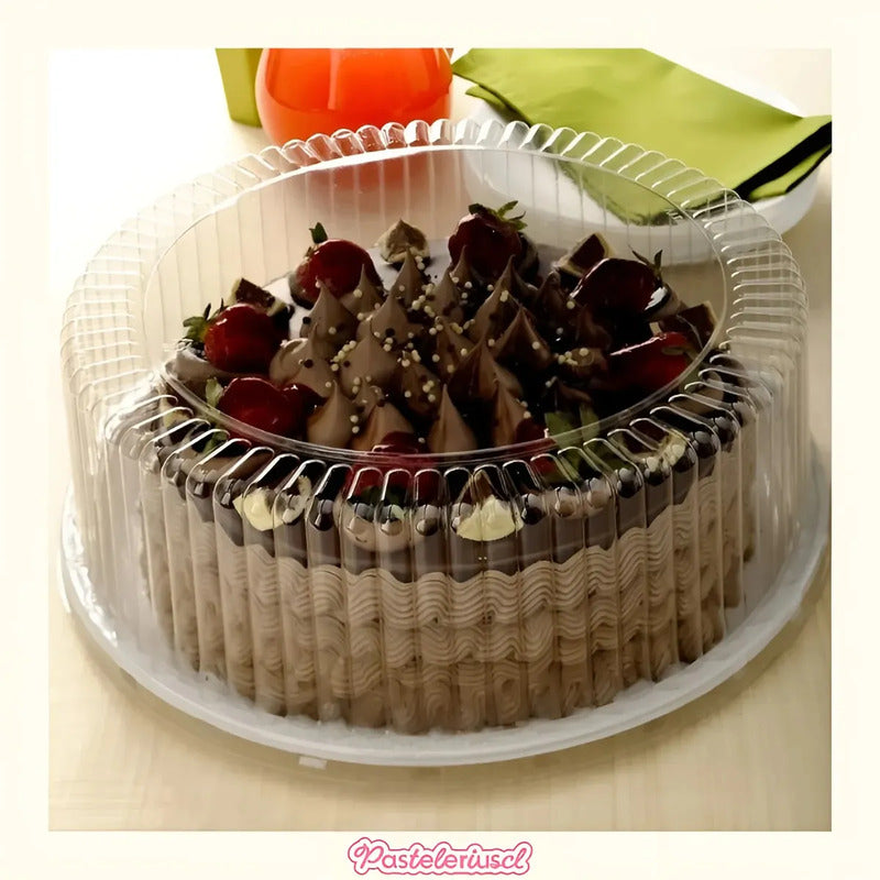 30 Bandejas Para Torta Porta Cupcake Porta Tortas 31x12cm Soporte Redondo Con Tapa Para Postres Cúpula Transparente De... Blanco