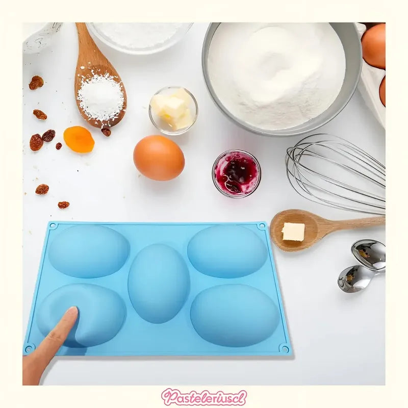 Molde Huevos Grandes Para Rellenar Moldes Chocolates Pascua 5cav Molde De Silicona De Grado Alimenticio En Forma De... Multicolor