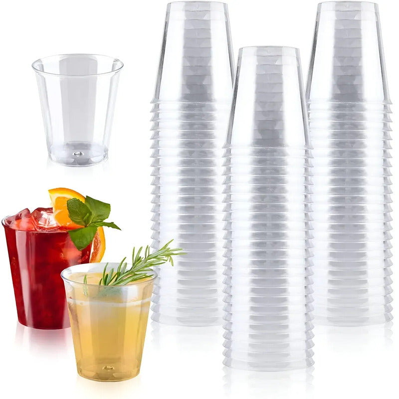25 Vasos Acrilicos Postres Vasos Plasticos Vasos Postre 3oz/50ml Vasos De Chupito Pequeños Ideales Para Fiestas Vaso De Plástico Multiusos Mini Vasos De Plástico Transparente Para Postre Pasteleriuscl