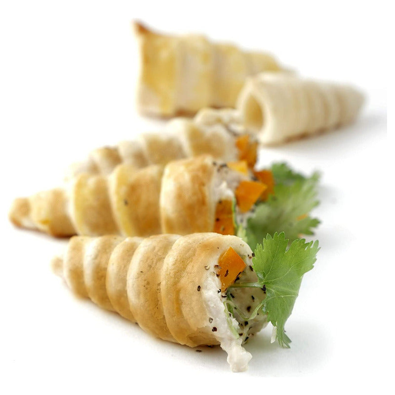 Pack X18 Cono Molde Para Cannoli Cachito Croissant Pan Danes Gris