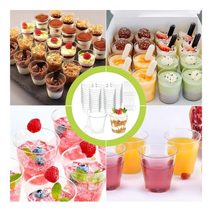 Pack X50 Vasos Postres + 50 Cucharas Postres Desechables