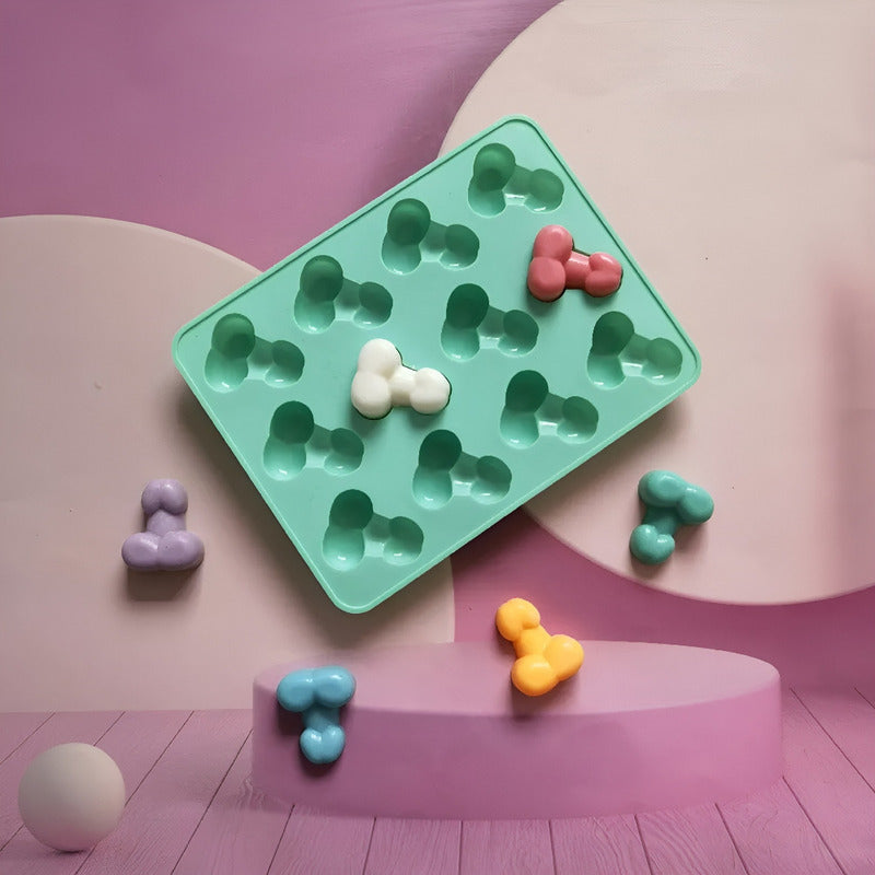 Molde Silicona Moldes Chocolate Mini Pene Molde Resina 12cav Multicolor / Molde Hielo Mini Pene 12cav