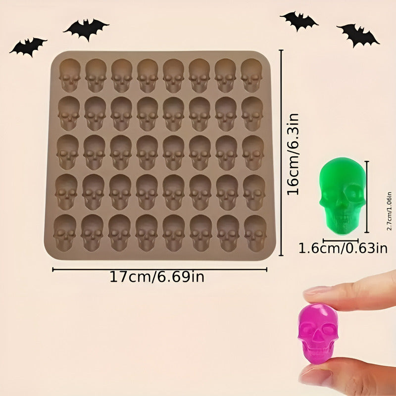 Moldes Silicona Halloween Moldes Reposteria Calavera 40cav Multicolor