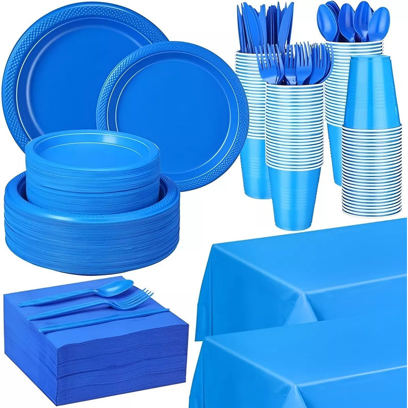 Vajilla De Cumpleaños Servilletas Decoracion Desechables 20p Azul