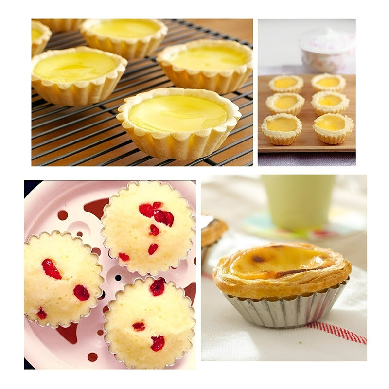 6 Moldes Reposteria Molde Aluminio Molde Mini Tartaletas 6cm Plateado