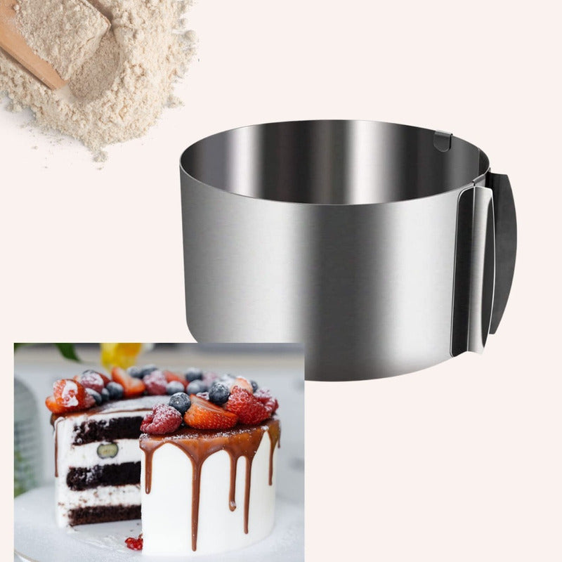 Molde De Torta Moldes Para Tortas Anillo Redondo Ajustable  Gris
