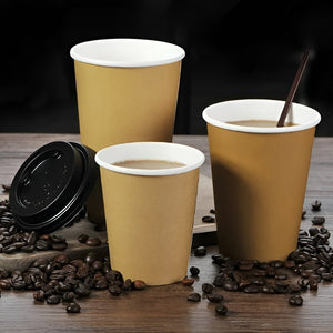 X150 Vasos Para Cafe Vaso Kraft Vaso Polipapel C/tapa 12oz