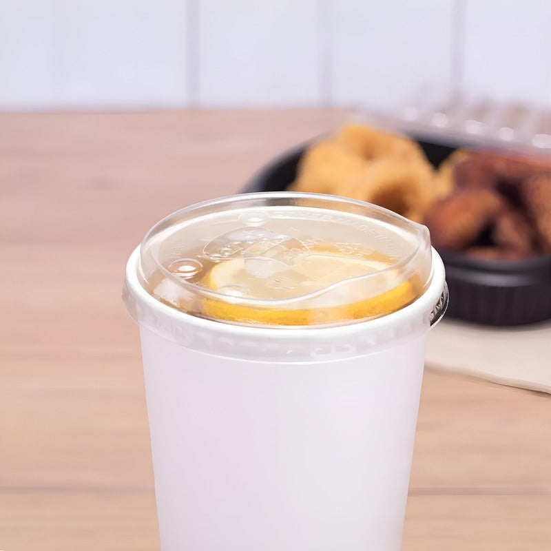 50 Vasos Polipapel Vasos Plasticos Desechables C/tapa 20 Oz Blanco