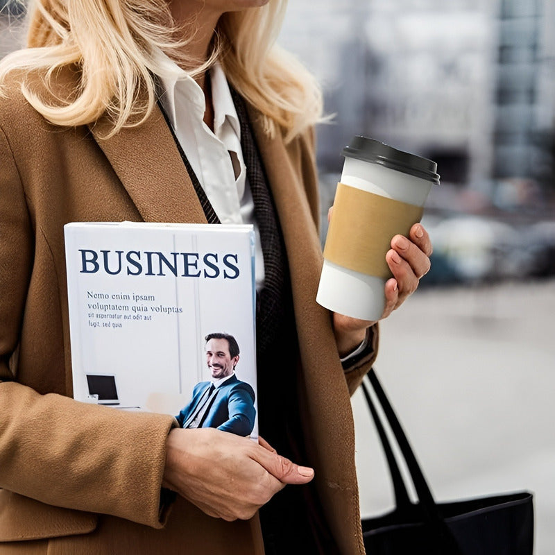 Vaso Cafe Polipapel Vasos Kraft Vaso C/tapa+manga 50und 12oz Blanco / Vaso 12oz