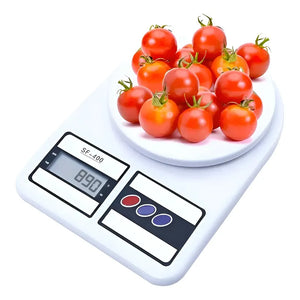 Balanza Pesa Digital Para Alimentos Cocina Chef Comercio Capacidad Máxima 10 Kg Color Blanco