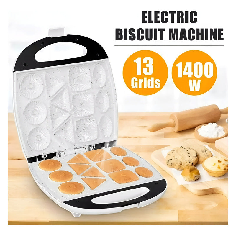 Maquina Para Hacer Galletas Maquina Manuales 13 Moldes 1400w Blanco / Maquina Para Galletas 13cav