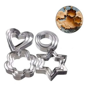 Molde De Galletas Século Acero Inoxidable Flor Corazón Círculo Estrella