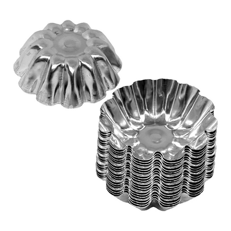 Pack 24 Molde Mini Tartaleta Moldes Tarta De Coctel Flor 5.5 Gris