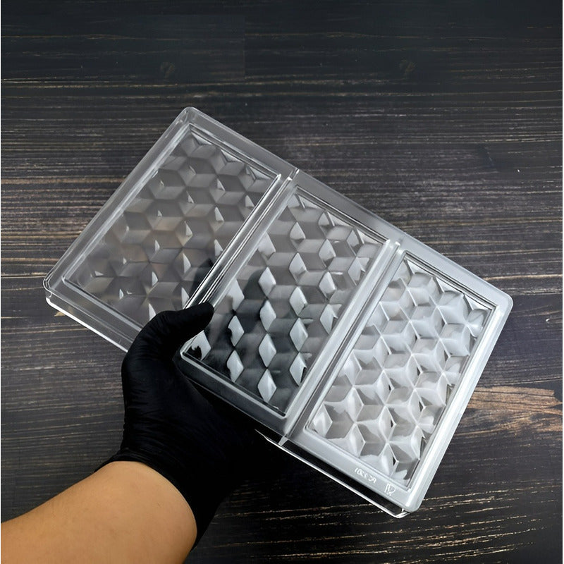 Molde De Chocolate Molde Policarbonato Barra Hexagono 3 Cav