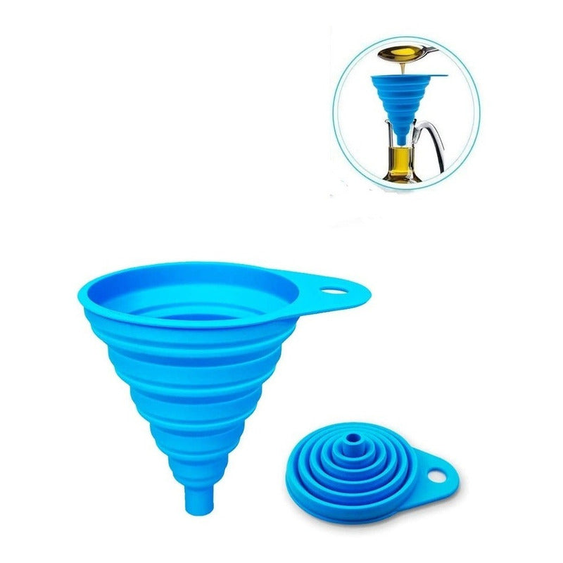 Pack X6 Embudo Plastico Embudo De Silicona Plegable Embudo