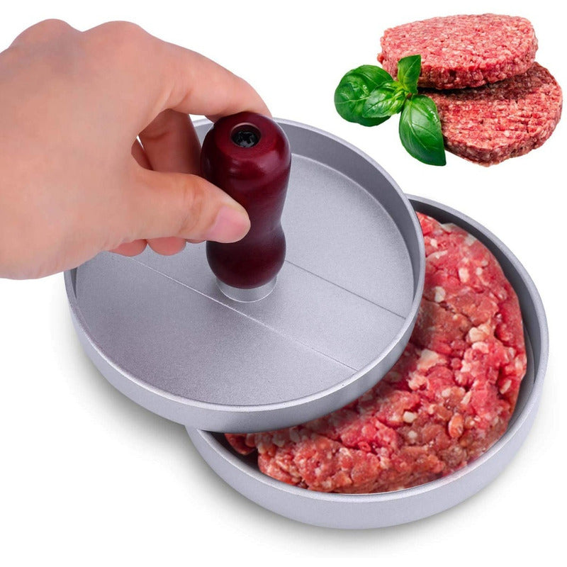 Prensa Para Hamburguesas Molde Antiadherente Asado Parrilla  Aluminio