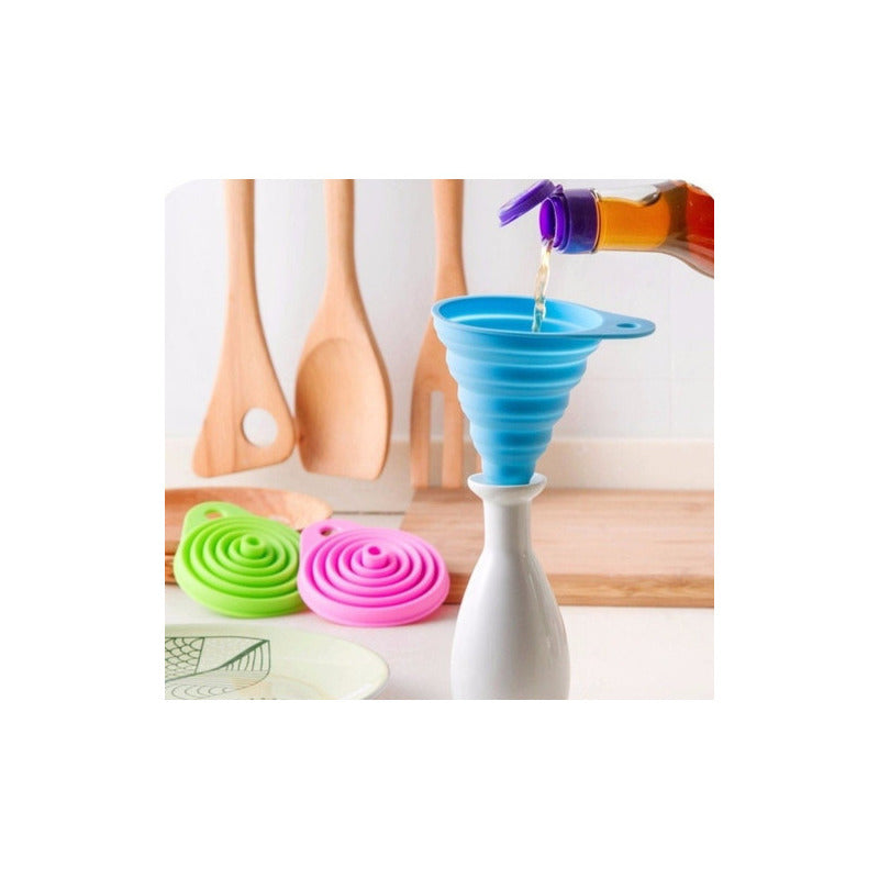 Embudo Plastico Embudo De Silicona Plegable Embudos Plegable Azul