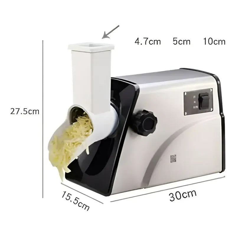 Rallador De Queso Eléctrico Giratorio Pasteleriuscl Con 3 Cuchillas De Acero Inoxidable Gris / Rallador De Queso 300w