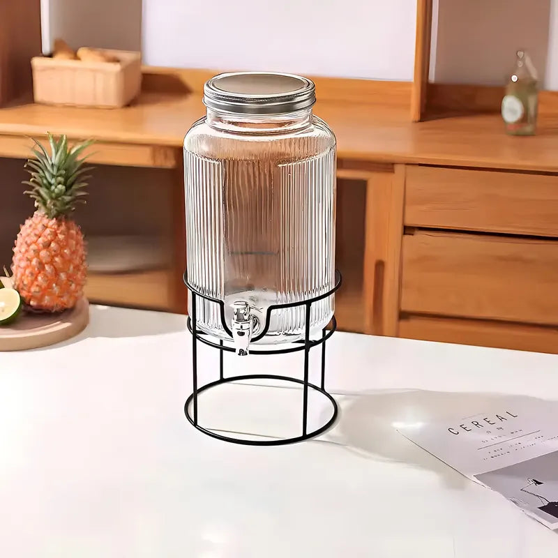 Jarros De Vidrio Dispensador De Bebidas Con Atril Jarro 5.5l Jarra Jugo Dispensadores De Bebidas Dispensador De Jugos Con Atril Dispensador Sobremesa Portatil Cocina Pasteleiuscl