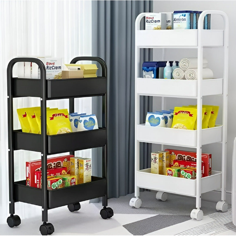 Carrito Organizador Metalico Organizador Para Cocina 4 Nivel Blanco
