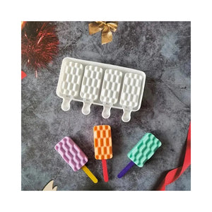 X4 Moldes De Silicona Reposteria Molde Helados Ladrillo Blanco