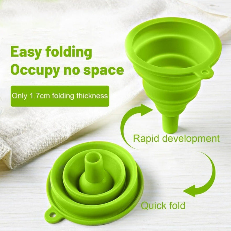 Pack X6 Embudo Plastico Embudo De Silicona Plegable Embudo