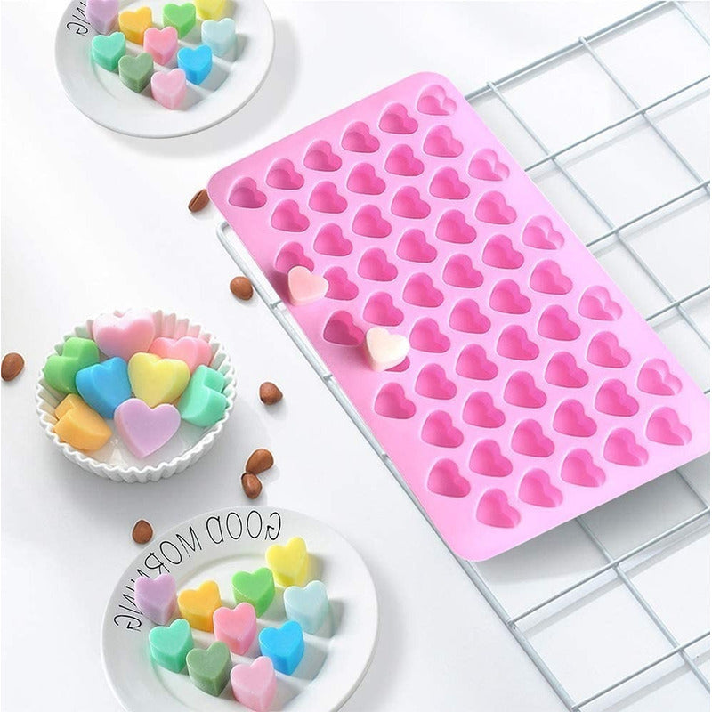 Molde Silicona Moldes Silicona Reposteria Gomita 55 Corazon Rosa