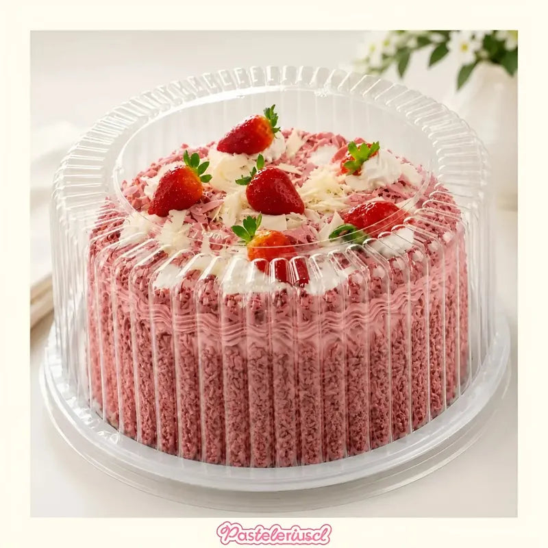 30 Bandejas Para Torta Porta Cupcake Porta Tortas 31x12cm Soporte Redondo Con Tapa Para Postres Cúpula Transparente De... Blanco