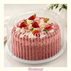 30 Bandejas Para Torta Porta Cupcake Porta Tortas 31x12cm Soporte Redondo Con Tapa Para Postres Cúpula Transparente De... Blanco