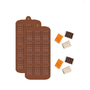 2 Moldes De Silicona Para Barra De Chocolate Color Marrón Claro Pastelería Cl