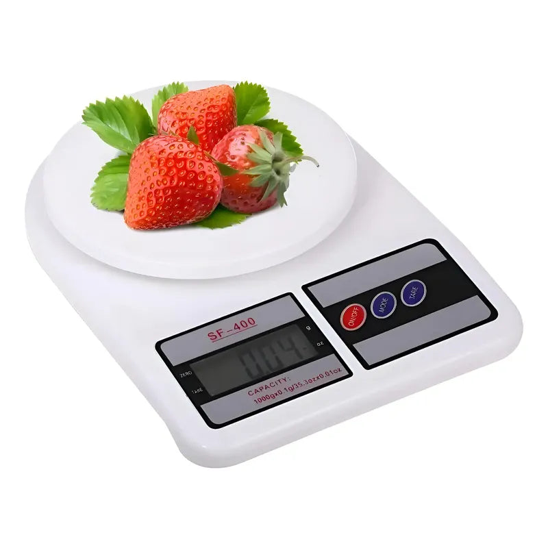Balanza Pesa Digital Para Alimentos Cocina Chef Comercio Capacidad Máxima 10 Kg Color Blanco