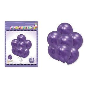 25 Set De Cumpleaños Globos Cumpleaños Globo Metalizado 0016 Color Violeta 0016