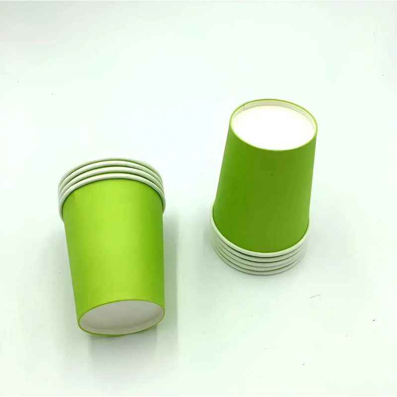 Pack X10 Vasos Desechables Vasos De Cumpleaños Verde 250ml Verde Manzana 1651