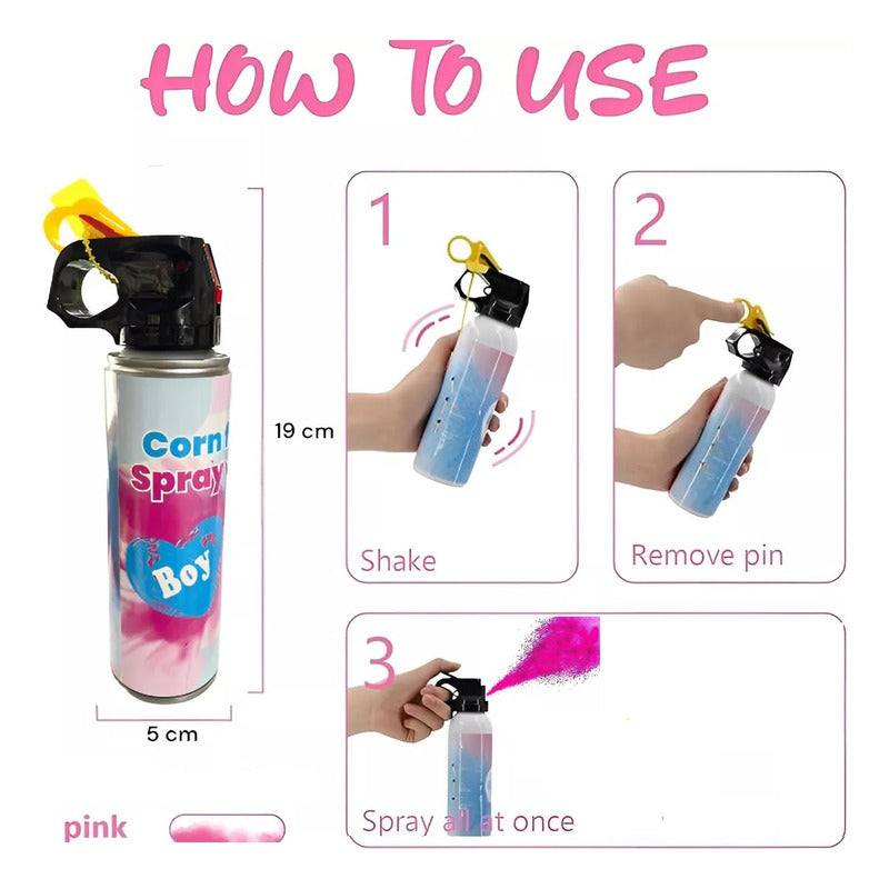 Packx2 Extintor Humo Revelacion De Genero Cañon Spray Color  Ros-151041