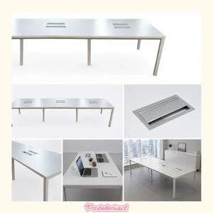 Mueble Ejecutivo Escritorio Oficina 6 Personas 3.60x1.20cm Blanco
