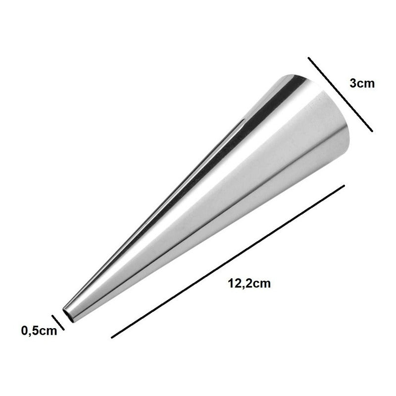 Pack X60 Cono Molde Para Cannoli Cachito Croissant Pan Danes