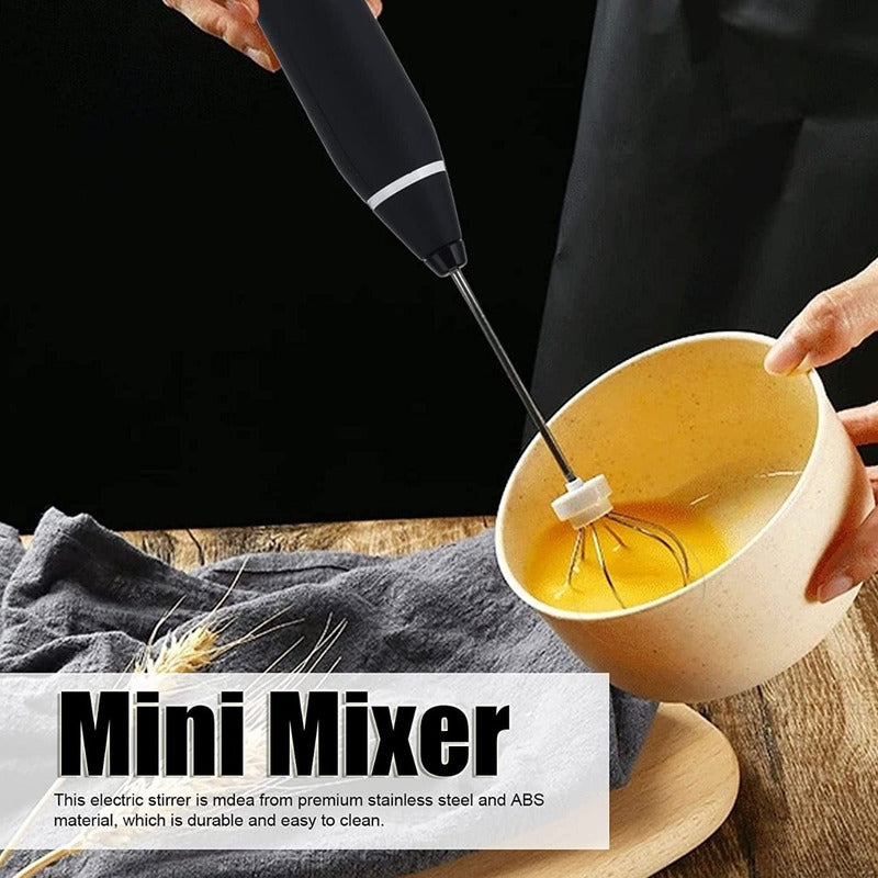Mini Batidor Eléctrico De Espuma Café Y Leche Batidor Negro