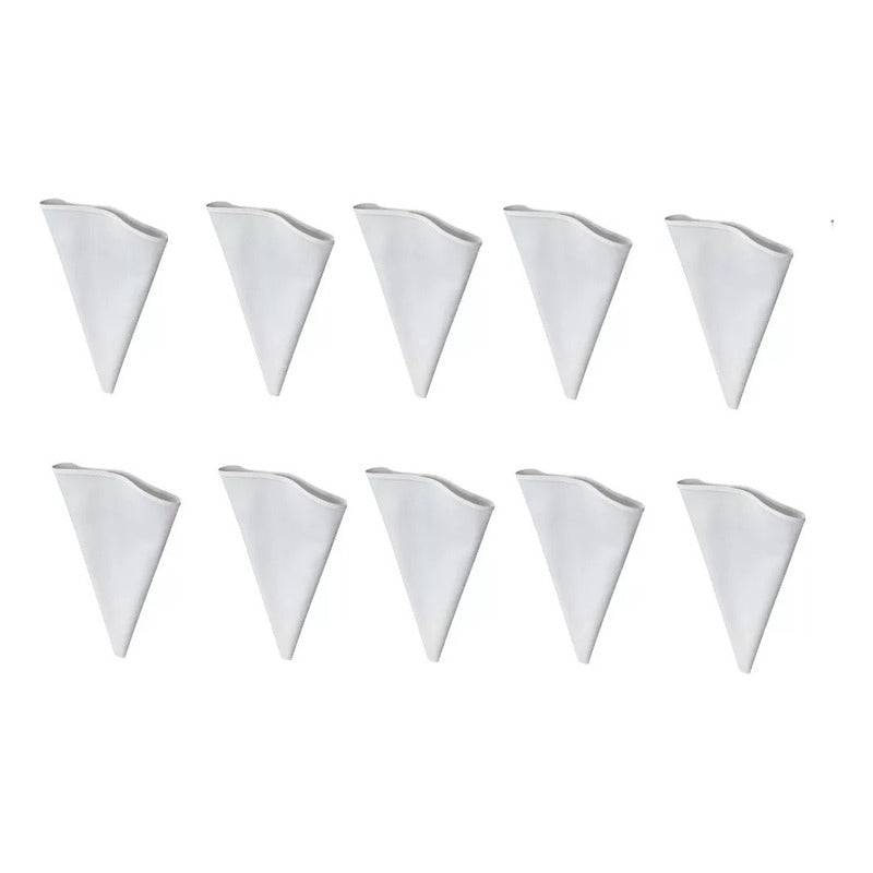 Pack 10 Manga Pastelera Profesional Tela Mangas De Tela 40cm Blanco