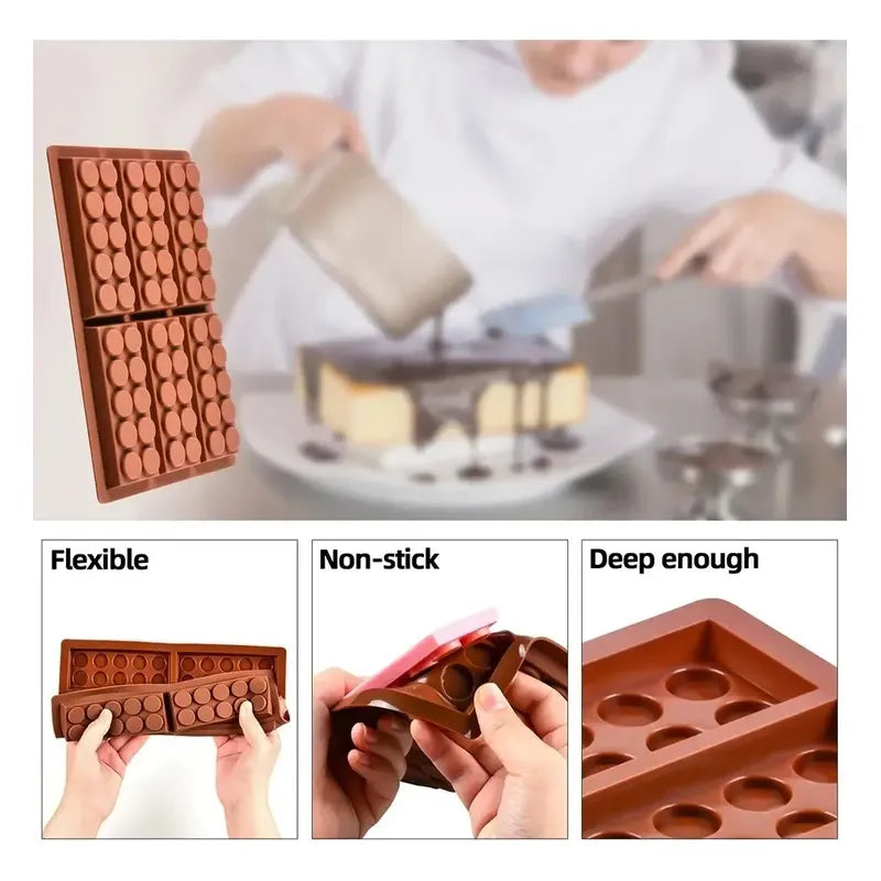 Moldes De Chocolate Moldes Bloque Chocolate Silicona Apilabl Bordó