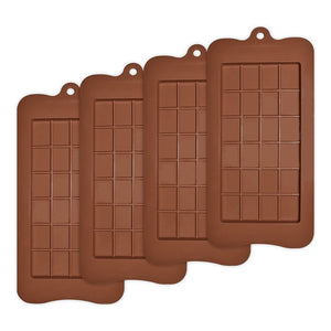 Pack 4 Moldes De Chocolate Molde Barra De Chocolate Silicona