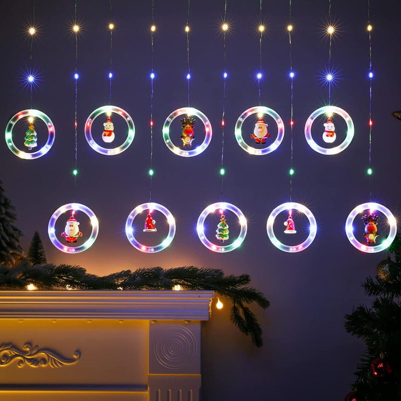 Cascada Guirnaldas Navidad Luces Guirnalda Luces Navideñas  Multicolor