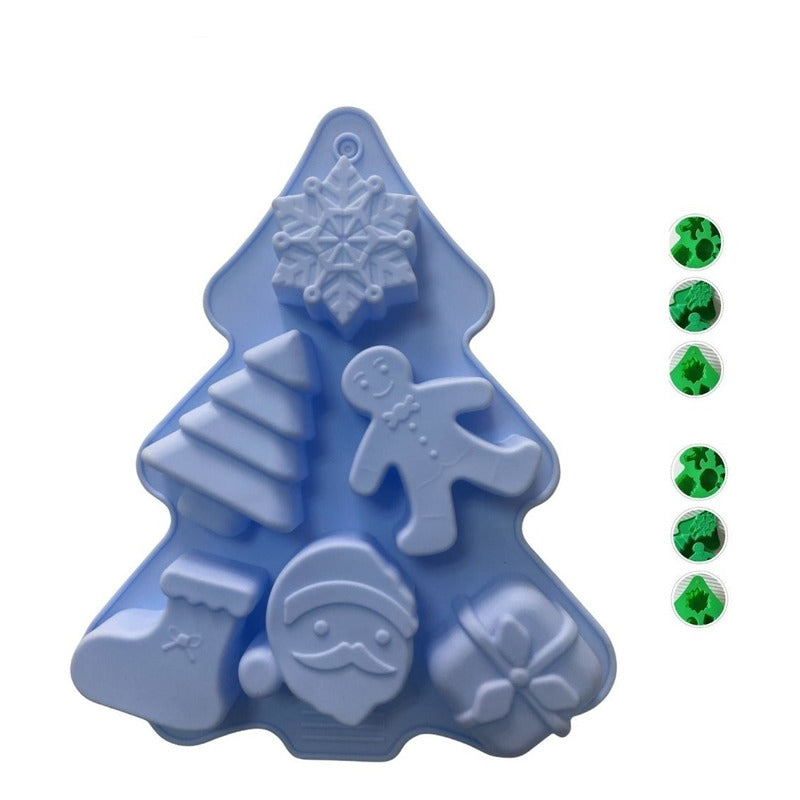 Molde De Silicona Molde Navidad Moldes Navideños Arbol Regal