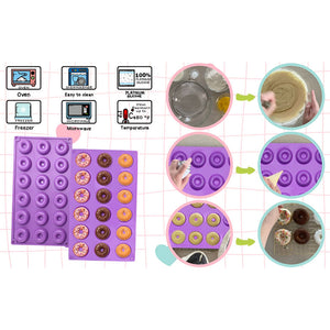 2 Moldes Reposteria Molde Silicona Molde Mini Donuts 18cav